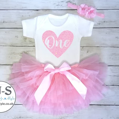 3 Piece Birthday Set With Tulle Skirt