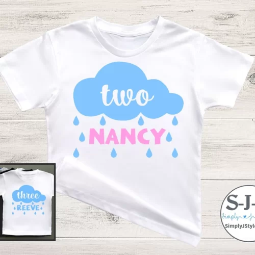 Cloud and Rain Kids Birthday T-shirt