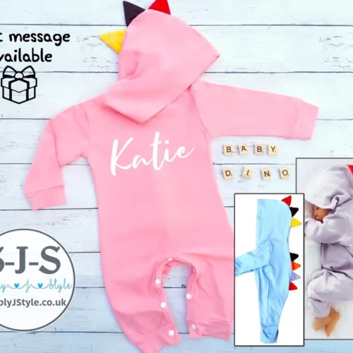 Cute Dinosaur Personalised Baby Outfit