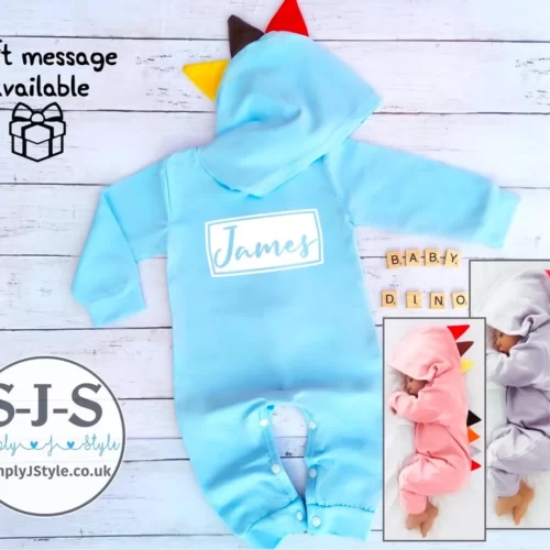 Name Personalised Baby Dinosaur Outfit