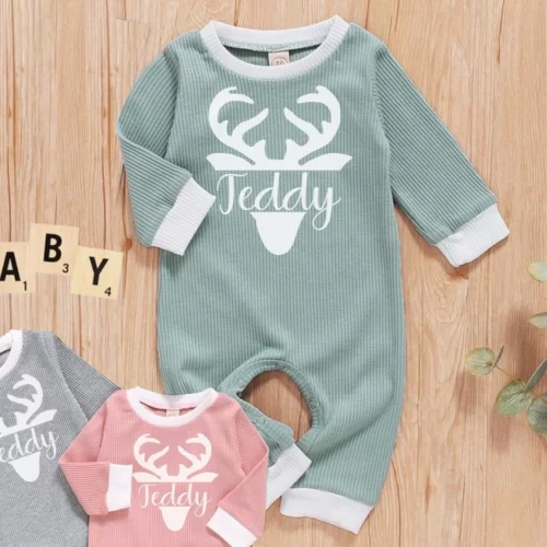 Personalised Christmas Reindeer Baby Outfit