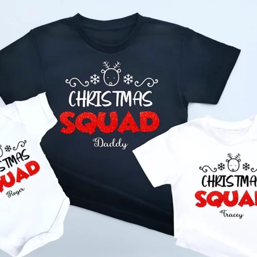 Personalised Christmas Squad T-shirt