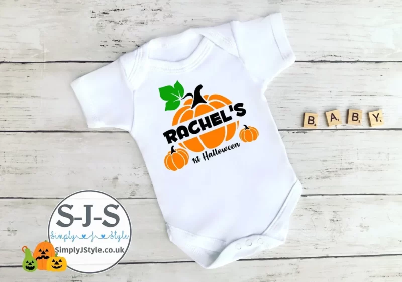 Personalised Halloween Pumpkin Baby Outfit