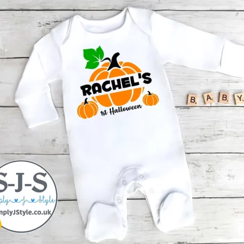 Personalised Halloween Pumpkin Baby Outfit