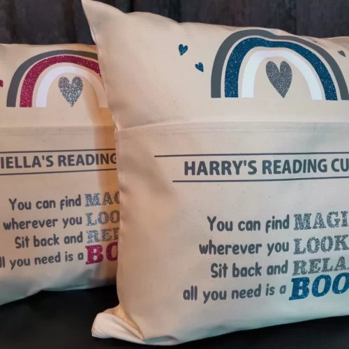 Personalised Reading Cushion With Pocket