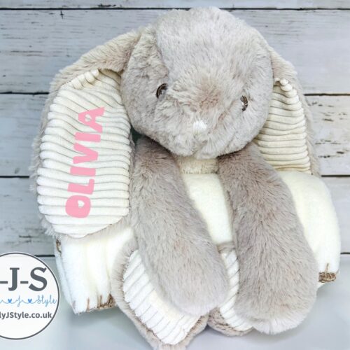 Personalised Rabbit With Blanket