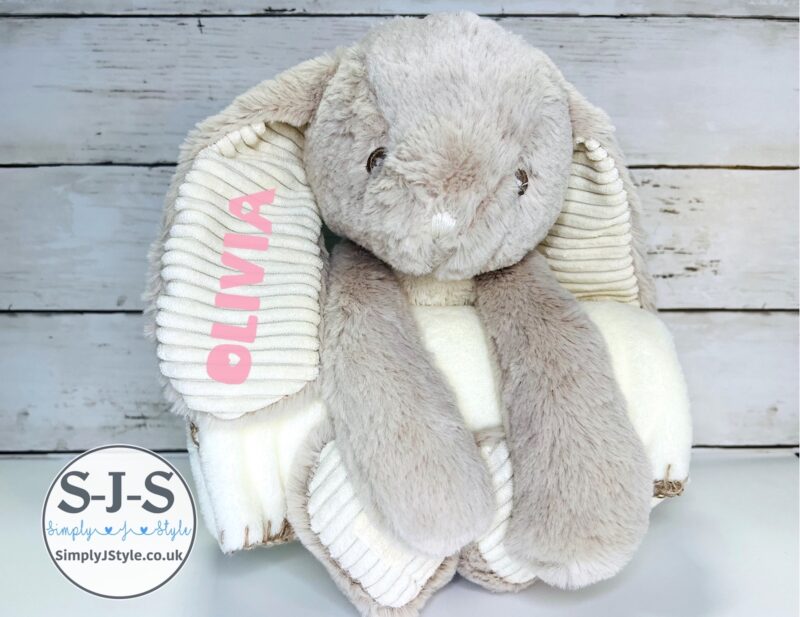 Personalised Rabbit With Blanket