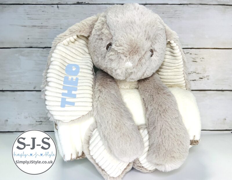 Personalised Rabbit With Blanket