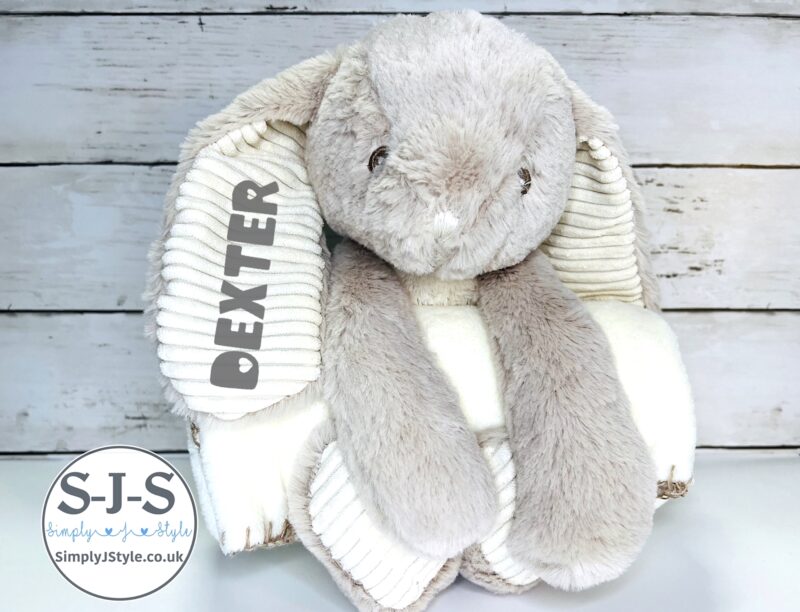 Personalised Rabbit With Blanket