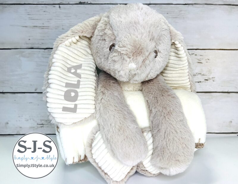 Personalised Rabbit With Blanket