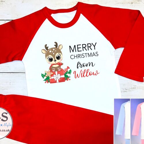 Personalised Christmas Reindeer Pyjamas