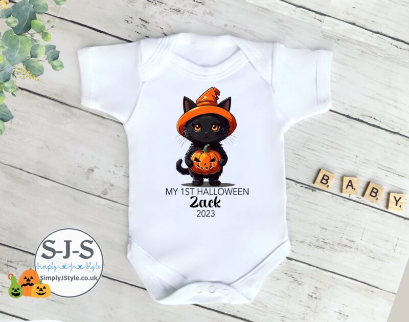 Personalised My 1st Halloween Baby Outfit Vest